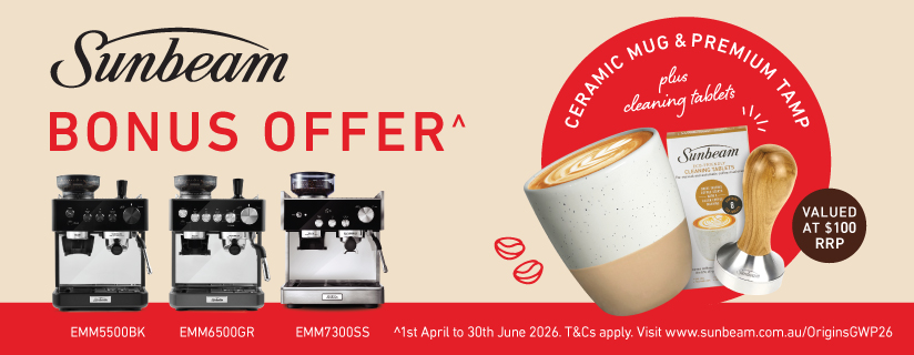 Bonus Gift Pack With Selected Sunbeam Origins Espresso Machines